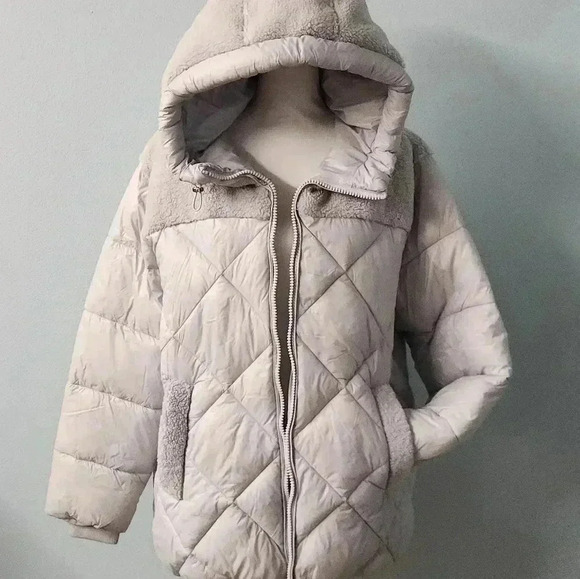 Koolaburra by UGG Mixed Media Sherpa & Quilted Parka puffer hooded jacket sz xxl - Picture 3 of 15